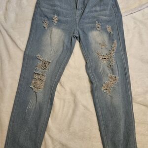 Distressed Blue Women's Jeans